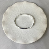 Sterling Silver Oval D-Shape Profile Hinged Bangle