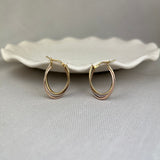 9ct Multi Gold Crossover Hoop Earrings 20mm