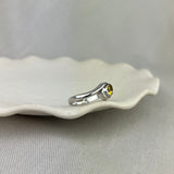 9ct White Gold Heliodor Yellow Beryl Twist Ring SALE