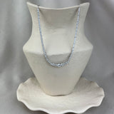 Vintage Design Sterling Silver Graduated Half Collar CZ Necklace