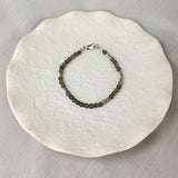 Sterling Silver Handmade Smoky Quartz Stacking Bracelet