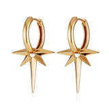 Scream Pretty Angel Star Charm Hoop Earrings Gold Plated