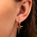 Scream Pretty Angel Star Charm Hoop Earrings Gold Plated