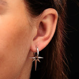 Scream Pretty Angel Star Charm Hoop Earrings