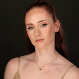 Scream Pretty Emerald Green Art Deco Necklace Gold Plated