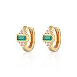 Scream Pretty Audrey Green Huggie Hoop Earrings Gold Plated