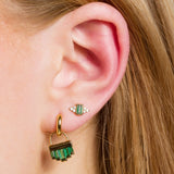 Scream Pretty Audrey Green Stud Earrings Gold Plated