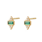 Scream Pretty Audrey Green Stud Earrings Gold Plated