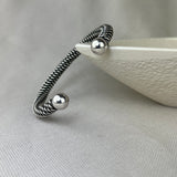 Sterling Silver Twisted Wrap Oxidised Torque Bangle