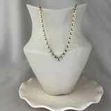 18ct Gold Diamond Contrast Two Tone V-Shape Necklet