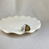 Natural Golden Green Amber Wraparound Ring