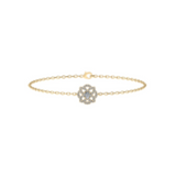 18ct Yellow Gold Diamond Flower Bracelet 0.21ct