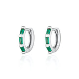 Scream Pretty Baguette Green Huggie Hoop Earrings
