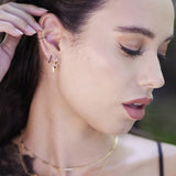 Scream Pretty Black Onyx Shield Charm Hoop Earrings