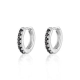 Scream Pretty Black Stones Huggie Hoop Earrings
