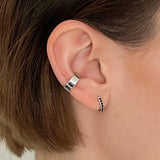 Scream Pretty Black Stones Huggie Hoop Earrings