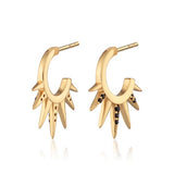 Scream Pretty Black Sun Spike Hoop Earrings Gold Plated