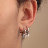 Scream Pretty Black Sun Spike Hoop Earrings