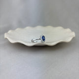 Platinum Ceylon Sapphire Diamond Oval Cluster Ring