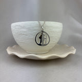 St Christopher Sterling Silver Open Round Pendant 25mm