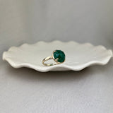 9ct Yellow Gold Green Agate Statement Solitaire Ring