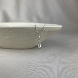 9ct White Gold Morganite Diamond Oval Pendant