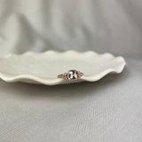 9ct Rose Gold Morganite Diamond Trefoil Ring