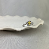 9ct White Gold Heliodor Yellow Beryl Twist Ring SALE