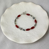 Sterling Silver Handmade Carnelian Stacking Bracelet