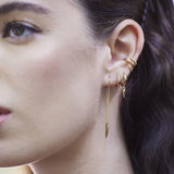 Scream Pretty Claw Charm Hoop Earrings Gold Plated