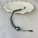Sterling Silver Irregular Hematite Bead Bracelet SALE