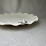 18ct Yellow Gold Opal Diamond Oval Halo Cluster Ring