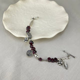 Sterling Silver Handmade Garnet Stacking Bracelet