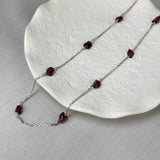 Sterling Silver Pink Tourmaline Handmade Pebble Necklace SALE