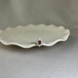 18ct Yellow Gold Ruby Diamond Spiked Halo Ring