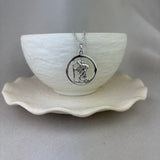 St Christopher Sterling Silver Open Round Pendant 25mm