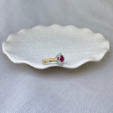 Vintage Design 18ct Yellow Gold Ruby Diamond Cluster Ring