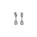 18ct White Gold Aquamarine Tanzanite Duo Drop Earrings