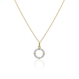 18ct Yellow Gold Diamond Banded Circle Necklace 0.18ct