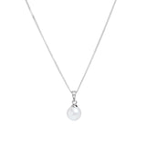 18ct White Gold River Pearl Diamond Pendant 7-7.5mm
