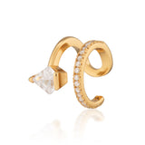 Scream Pretty Diamond Double Band Single Ear Cuff CZ Gold Plated