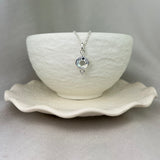 Sterling Silver Faceted Cabochon CZ Pendant