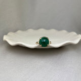 9ct Yellow Gold Green Agate Statement Solitaire Ring