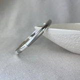 Sterling Silver Handmade Block Pattern D-Shape Profile Round Bangle SALE