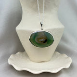Sterling Silver 'Lagoon' Oval Agate Pendant