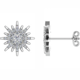 18ct White Gold Diamond Sparkling Star Stud Earrings 0.17ct