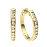 18ct Yellow Gold Diamond Huggie Hoop Earrings 0.48ct