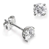 Platinum Diamond Solitaire Four Claw Stud Earrings 1.00ct