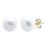 9ct Yellow Gold Baroque River Pearl Stud Earrings 11-13mm