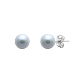 9ct White Gold Grey River Pearl Stud Earrings 5-5.5mm